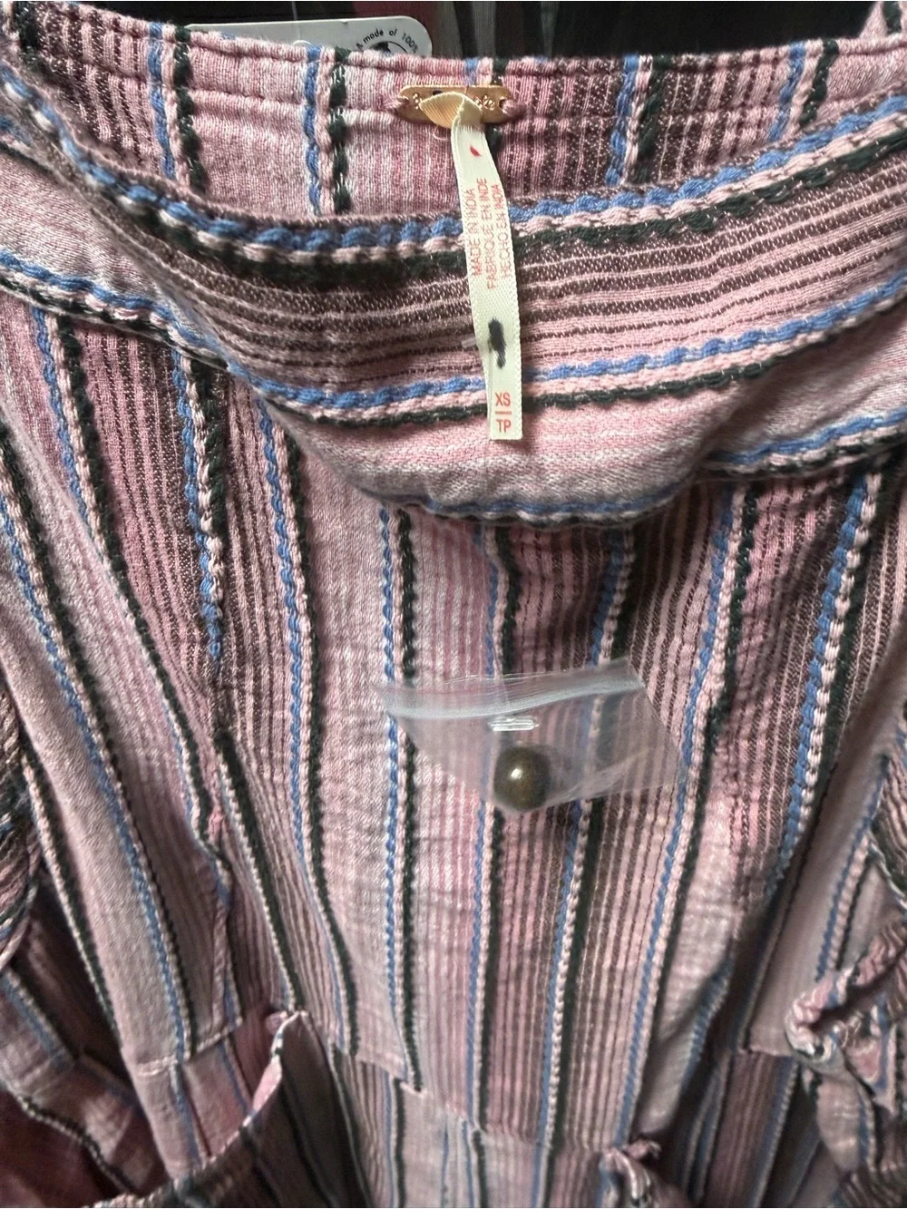 NWOT Free People Freya striped overalls
